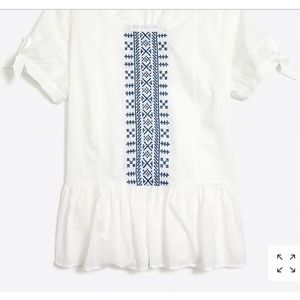 JCrew Factory White Boho top sz 10 NWT
